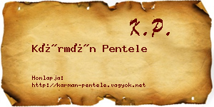 Kármán Pentele névjegykártya